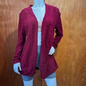 Leo & Nicole Women's Long Sleeve Knit Open Cardigan Size L